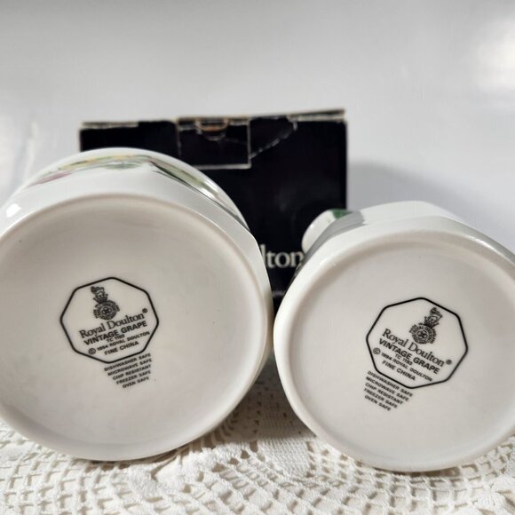 Royal Doulton Creamer & Open Sugar Bowl Everyday Vintage Grape England 1994 - Picture 6 of 8